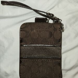 Coach Brown Wristlet Clutch